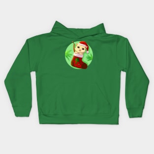 Cat Christmas Socks Kids Hoodie